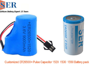 باتری لیتیومی اولیه 3.6 ولتی Er26500 SPC1520 Li Socl2 غیر - قابل شارژ 8500 میلی آمپر ساعت برای متر IOT