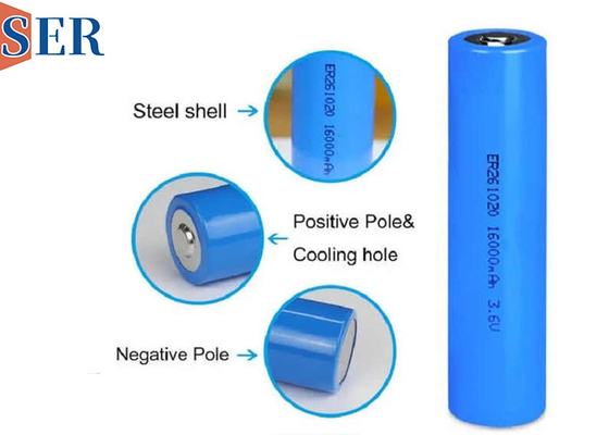 ER261020M دو بار CC Li SOCL2 باتری تخلیه بزرگ فعلی ظرفیت بالا 3.6V 13000mAh