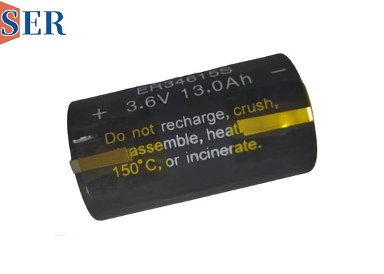 CC اندازه 3.6V ER34615S باتری لی SOCl2 13000mAh از -55 تا 165 درجه سانتیگراد