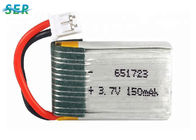 باتری پهپاد RC کوچک 3.7 ولت 150mah Lipo Cell 651723 High Rate 15C برای کوادکوپتر X2 RC