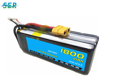 باتری ماشین RC قابل شارژ 35C 14.8 ولت 1800 میلی آمپر ساعت لی پلیمر برای مینی هلیکوپتر / هواپیما