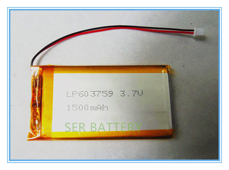 تبلت پی سی لیتیوم یون پلیمر بسته باتری , 063759 لیپو پلیمر باتری LP603759 3.7 ولت 1500mah