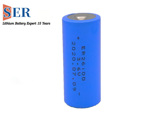 26*100mm Li-SOCL2 باتری ER26100 ER261020 ظرفیت بالا پالس جریان 600mA -40-165 درجه سانتیگراد باتری دمای بالا