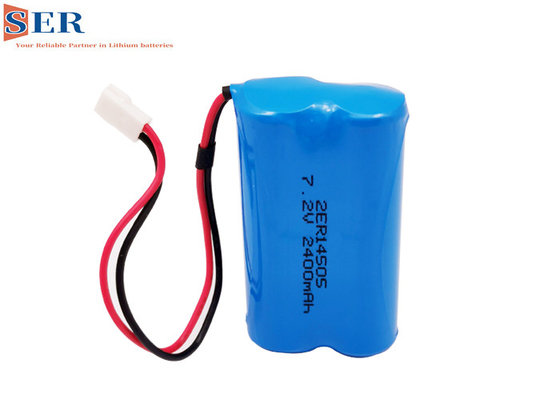 2ER14505 2S1P Li SOCL2 باتری ER14505-2S 7.2V 2400mah اتصال سیم برای متر