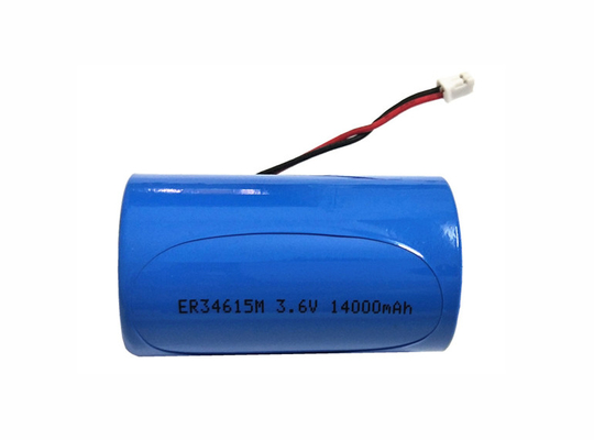 باتری 3.6 ولتی 14AH Li SOCL2 لیتیوم D اندازه ER34615M/W200A ER34615M/W200C ER34615M-T1 با کانکتور سیم سیم