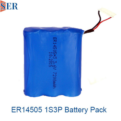 ER14505 Li SOCL2 Battery 1S3P 3.6V 7.2V 10.8V ER 2/3A size 2/3A Lithium Metal Battery