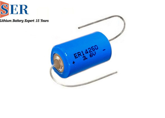 باتری اولیه لیتیوم 3.6 ولت ایمنی 1/2AA اندازه 600mah ER14250S 3.6 ولت دمای بالا 150 باتری Lisocl2 عمر طولانی